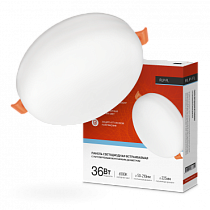 Панель светодиодная встраиваемая безрамочная RLP-FL 36Вт 230В 6500К 3240Лм 225мм с рег. монтаж. 50-210мм белая IP20 IN HOME