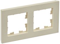Рамка BRITE двухместная РУ-2-Бр бежевый рифленый  IEK