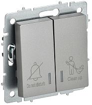BRITE Выключатель 2-клавишный с индикацией для отелей 10А ВС10-2-9-БрС сталь  IEK