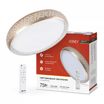 Светильник светодиодный COMFORT HONEY 75Вт 230В 3000-6500K 6000Лм 500х120мм c пультом ДУ IN HOME