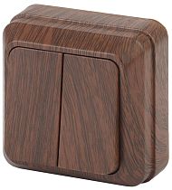 Выключатель Intro Quadro 2-104-10 двухклавишный 10А-250В IP20 ОУ венге