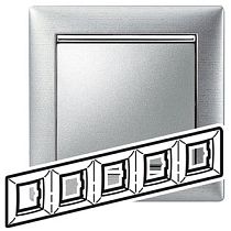 Рамка пятипостовая горизонтальная алюминий матовый VALENA Legrand