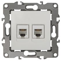 Розетка ЭРА 12 12-3106-02 слоновая кость телефонная двухместная 2XRJ11 Розетка ЭРА 12 12-3106-02 слоновая кость телефонная двухместная 2XRJ11
