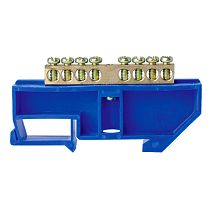 Шина нулевая TS-0609C 6х9  8 отв. на DIN-изоляторе син.  ЭНЕРГИЯ