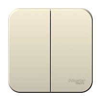 Blanca открытая установка с изолированной пластиной Молочный Выключатель 2клавишный  10А Systeme Electric (Schneider Electric)