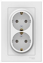 AtlasDesign Лотос Розетка двойная с заземлением, 16А, в сборе Systeme Electric (Schneider Electric)