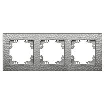 "Афина" Рамка фактурная 3-х местная универсальная серебро
