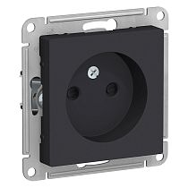 AtlasDesign Карбон Розетка без заземления со шторками 16А Systeme Electric (Schneider Electric)