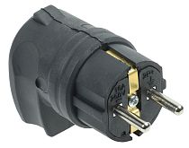 Вилка с боковым вводом 16А IP44 черная GENERICA IEK