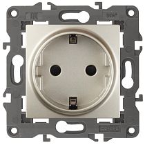 Розетка ЭРА Elegance 14-2102-04 16А 250В шампань с заземлением со шторками