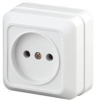 Розетка Intro Quadro 2-201-01 без заземления 2P 16А-250В IP20 ОУ белый