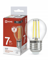 Лампа светодиодная LED-ШАР-deco 7Вт 230В Е27 4000К 810Лм прозрачная IN HOME