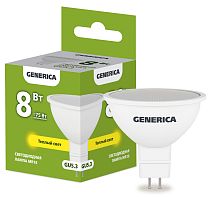Лампа светодиодная MR16 софит 8Вт 230В 3000К GU5.3 GENERICA IEK Лампа светодиодная MR16 софит 8Вт 230В 3000К GU5.3 GENERICA IEK
