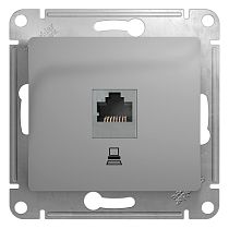 Glossa Алюминий Розетка компьютерная RJ45 кат.5E Systeme Electric (Schneider Electric)