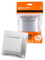 Розетка 2П+З 16А 250В IP44 с крышкой серебр. металлик "Лама"  TDM