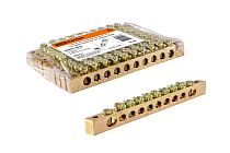 Шина "N" нулевая 6х9мм 10/2 (10 групп/крепеж по краям)  TDM