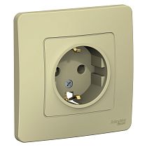 Blanca скрытая установка Бежевый Розетка с заземляющим контактом без шторок, 16А Systeme Electric (Schneider Electric)