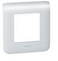 Рамка пластиковая два модуля алюминий Mosaic Legrand