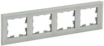 Рамка BRITE четырехместная РУ-4-2-БрД стекло дымчатый  IEK