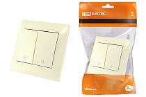 Выключатель на 2 направления 2 кл. 10А сл. кость "Лама"  TDM
