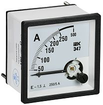 Амперметр Э47 250/5А класс точности 1,5 72х72мм  IEK Амперметр Э47 250/5А класс точности 1,5 72х72мм  IEK