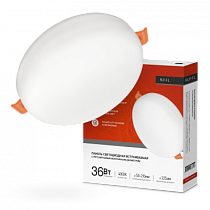 Панель светодиодная встраиваемая безрамочная RLP-FL 36Вт 230В 4000К 3240Лм 225мм с рег. монтаж. 50-210мм белая IP20 IN HOME