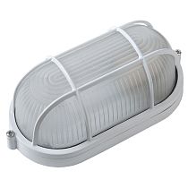 Светильник под лампу ЖКХ НБП/НПП 1402 овал белый с реш. General GCF-O-E27-60-IP65
