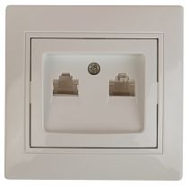 Розетка компьютерная Intro Plano 1-304-02 RJ45 скрытой установки слоновая кость