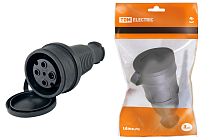 Разъем с заглушкой каучук 3Р+РЕ 32А 380В IP44  TDM