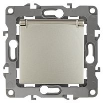 Розетка ЭРА 12 12-2103-04 16А 250В шампань с заземлением со шторками с крышкой