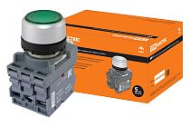 Кнопка MP1-21G(LED) в сборе d22мм/24В 1з+1р зеленая  TDM