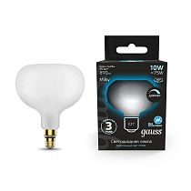 Лампа светодиодная Gauss Filament А190 10Вт 890lm 4100К Е27 milky диммируемая LED
