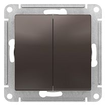 AtlasDesign Мокко 2-клавишный Выключатель с самовозвратом, сх.2, 10А, механизм Systeme Electric (Schneider Electric)
