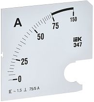 Шкала сменная для амперметра Э47 75/5А класс точности 1,5 96х96мм  IEK