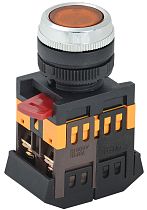 Кнопка ABLFS-22 желтый d22мм неон/240В 1з+1р  IEK