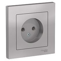 AtlasDesign Алюминий Розетка без заземления, 16А, (в сборе с рамкой) Systeme Electric (Schneider Electric)