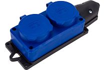 Колодка UNIVERSAL 2-х местная однофазная с заглушками "КОМПАКТ" (каучук) синий. Колодка UNIVERSAL 2-х местная однофазная с заглушками "КОМПАКТ" (каучук) синий.