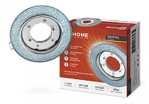 Светильник встраиваемый GX53R-crystal R22L под лампу GX53 с подсветкой 230B Голубой/Хром IN HOME