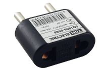 Переходник (тип CEE 7/17 - тип А/F) плоский 10А макс. 250В черный  TDM