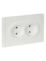 FORTE&PIANO Розетка 2-местная без заземления без защитных шторок безвинтовое крепление 10А FP226 белый IEK