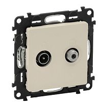 Розетка проходная TV-SAT 1.5дБ/14дБ 5-862МГц/950-2400 МГц с лицевой панелью слоновая кость Valena LIFE DIY Legrand