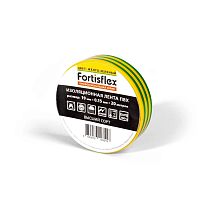 Изолента ПВХ 19х0.15x20 желто-зеленая Fortisflex