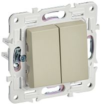 SKANDY Выключатель 2-клавишный 10А SK-V04B бежевый IEK