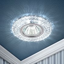 Светильник ЭРА DK LD3 SL/WH декор c белой светодиодной подсветкой, прозрачный (50/1400)