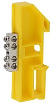 Шина PE "Земля" ЭРА NO-222-89-1 на DIN-изоляторе ШНИ-6х9-4 никелированная Д-Желтый