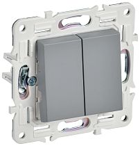 SKANDY Выключатель 2-клавишный 10А SK-V04Gr серый IEK