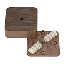 Коробка разветвительная КМР-030-030кг (75х75х26) с клеммником тёмное дерево EKF PROxima