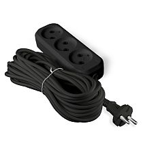 Удлинитель бытовой  У6-639 М ПВС 2*0,75 3 гнезда 5м черный UNIVERSAL Удлинитель бытовой  У6-639 М ПВС 2*0,75 3 гнезда 5м черный UNIVERSAL