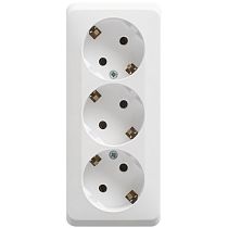 ЭТЮД открытая установка Белый Розетка тройная с заземлением 16А 250B Systeme Electric (Schneider Electric)