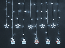 Гирлянда Navigator 95 025 NGF-D037-02 (бахрома звезды и снеговики CW 3*0.6м IP20